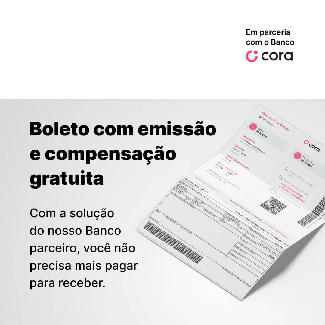 Boletos de cobrança com emissão gratuita